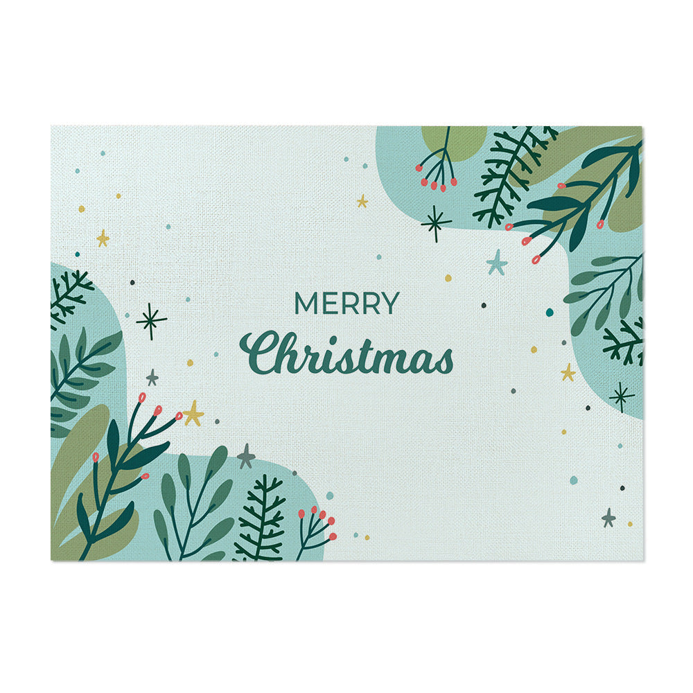 Festive Botanical Frohe Weihnachten Leinwand Wandkunstdruck