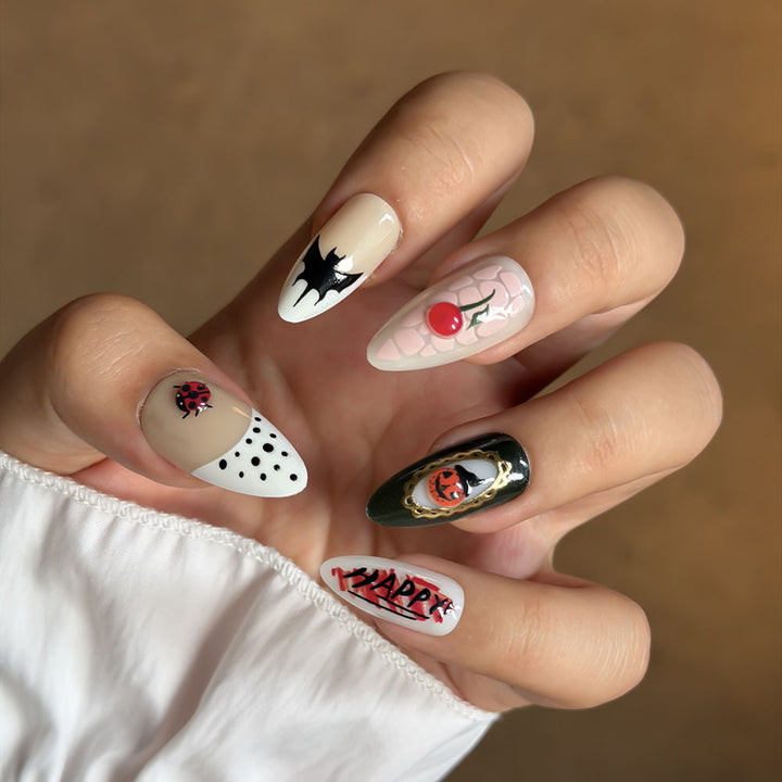 Künstlerisch tematisiertes Press-On Nagelset Karnz
