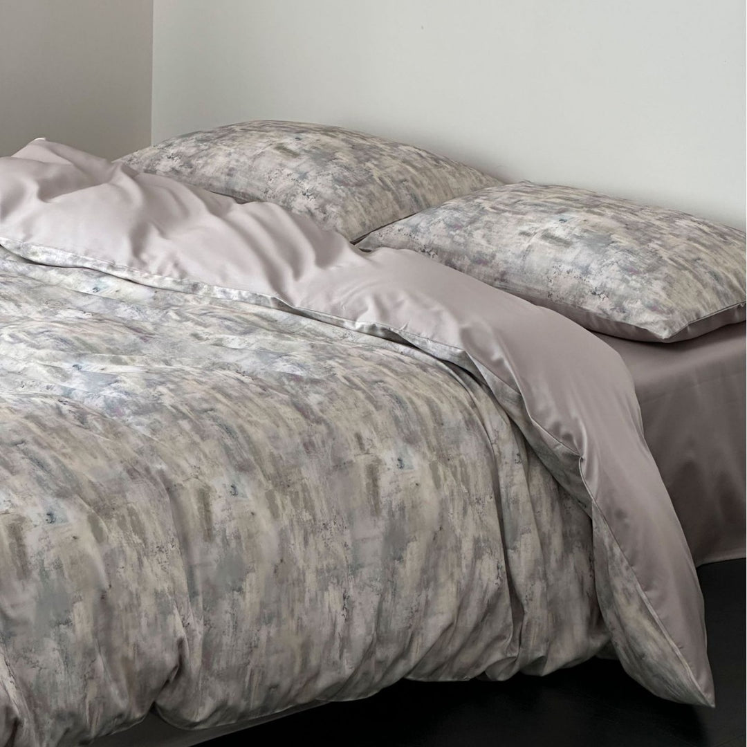 Bettwäsche-Garnitur aus Baumwollsatin mit floralem Vintage-Print