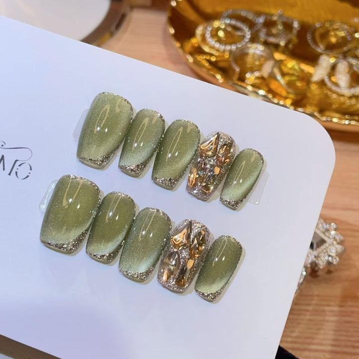 Glamouröser Luxuriöser Press-On Nagelset Karnz