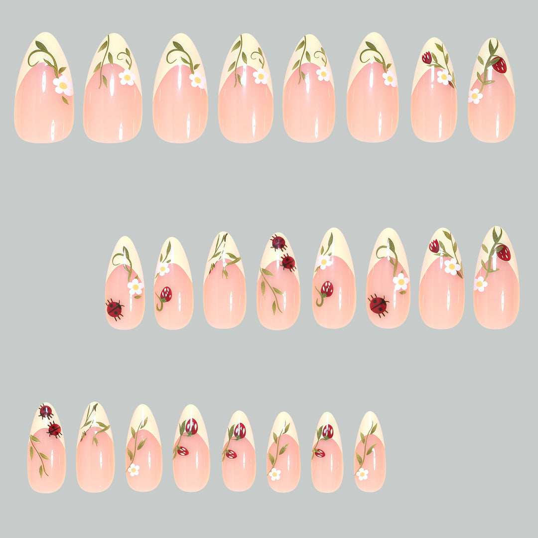 Künstlerische florale Stiletto-Nageltips Karnz