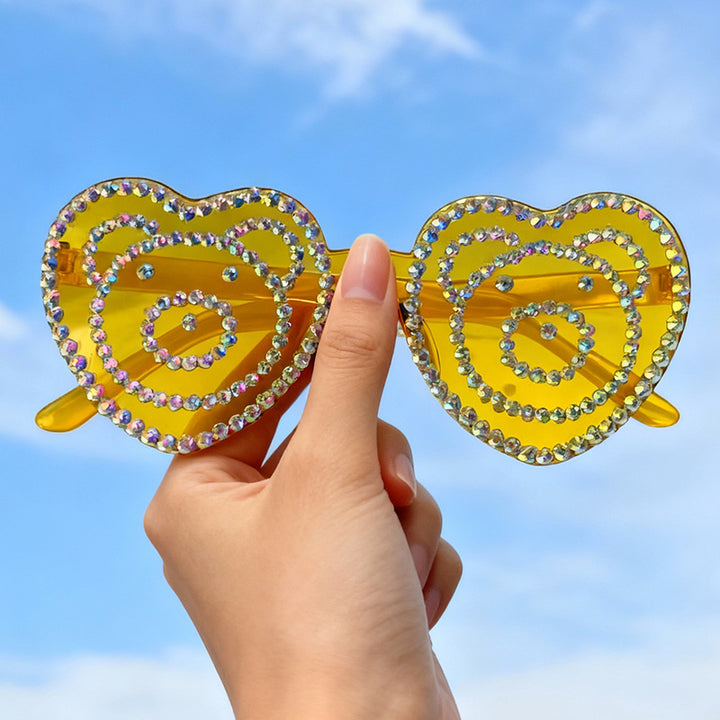 Herzförmige Strass-Sonnenbrille Karnz