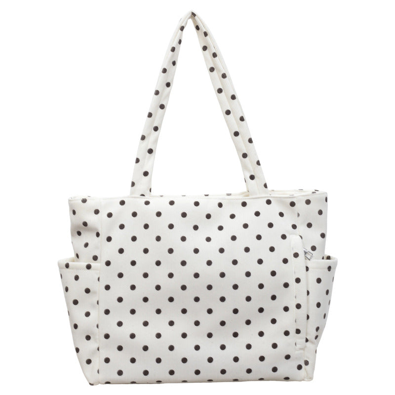 Geräumige Pünktchen-Canvas-Tasche