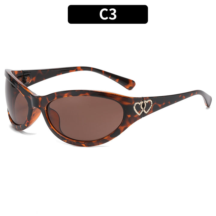Elegante Herz-Akzent Katzenaugen-Sonnenbrille