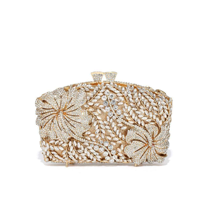 Blumenverzierte Abendhandtasche