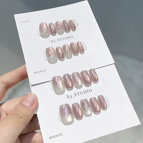Glänzendes Ombre Press-On Nagelset Karnz