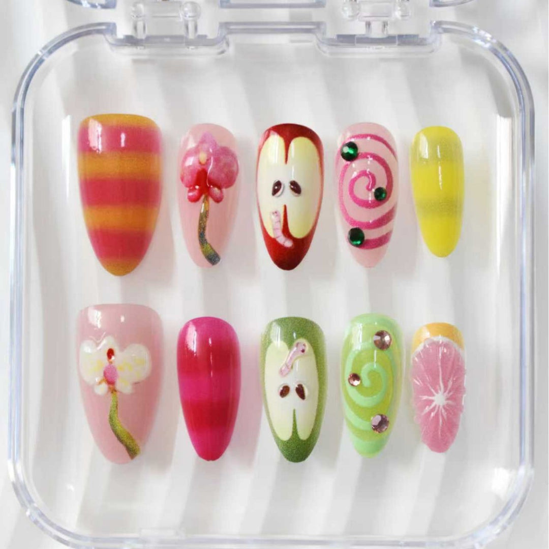 Dekorative 3D Blumen Aufkleben Nagelverlängerungen Karnz