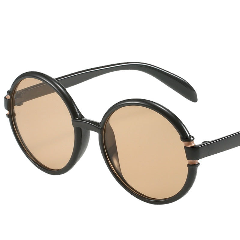 Damen runde Sonnenbrille im trendigen Leopardenmuster mit UV-Schutz Karnz
