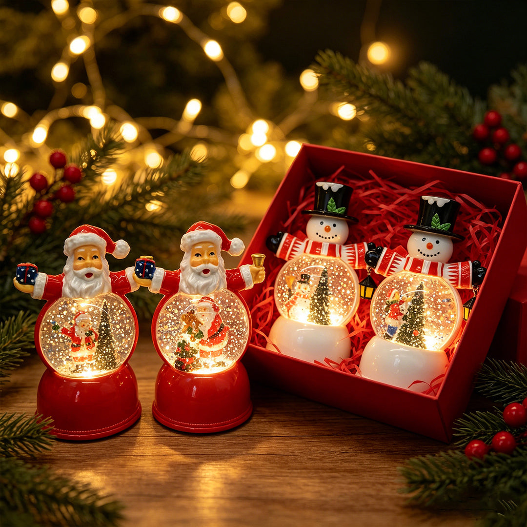 Lustige Weihnachtsmann Schneekugel Figur Karnz