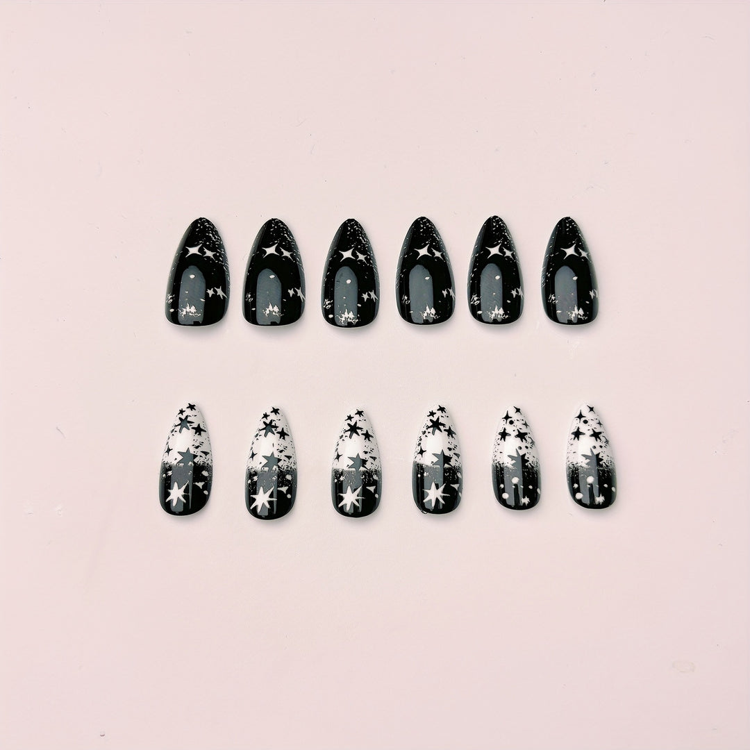 Kunstnagelset mit Sternenmotiv Karnz
