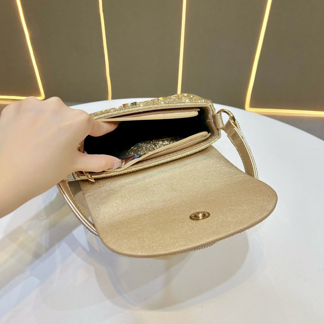 Verschnörkelte Kristall-Detail Abendhandtasche