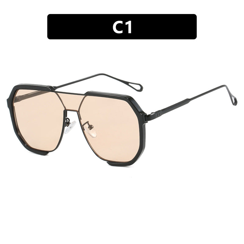 Damen geometrische Sonnenbrille mit besonderem Rahmen und UV-Schutz Karnz