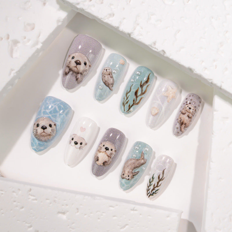 Künstlerisches Tiermotiv Press-On Nail Set