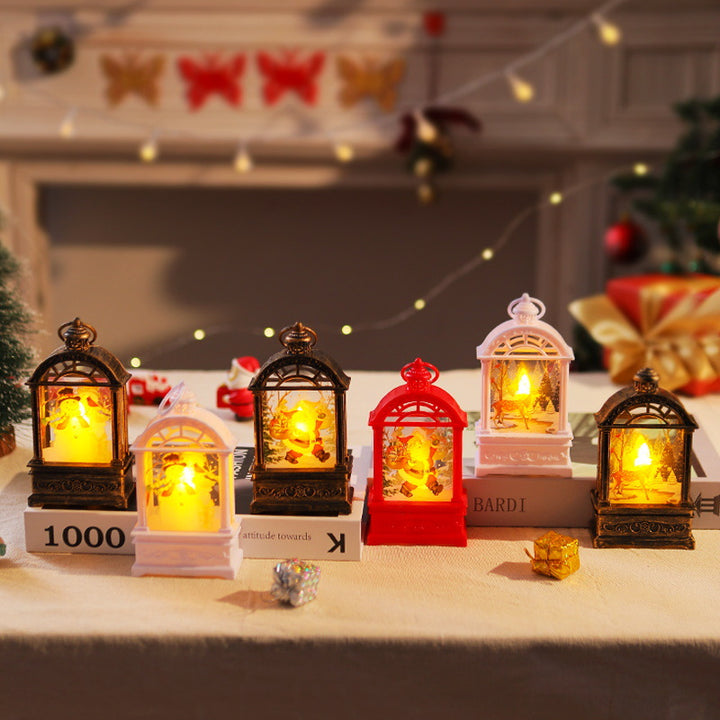 Dekorative Weihnachtslaterne mit nostalgischem Santa-Motiv Karnz