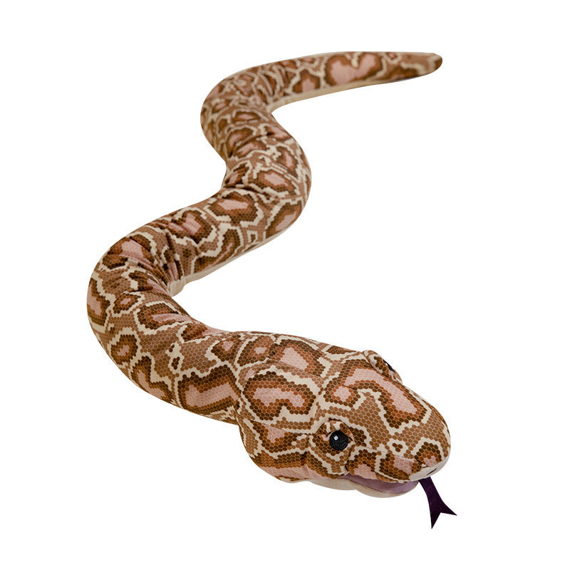 Realistisches Serpentine-Plüschkörperkissen mit weichem Stoff und bestickten Details Karnz