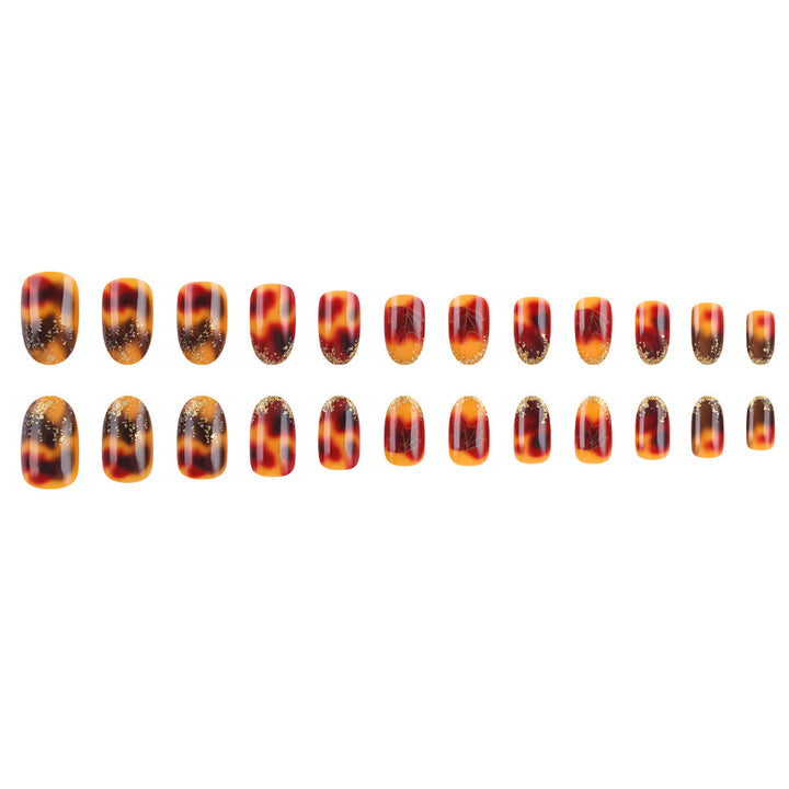 Künstlerisches Press-On-Nagelset mit Herbstblatt-Design Karnz