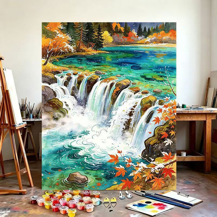 Wasserfall Landschaft Leinwanddruck Karnz