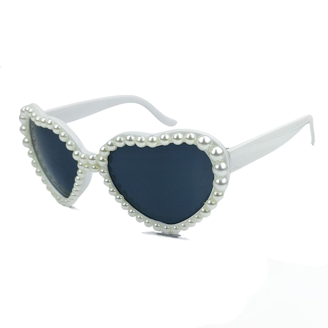 Damen Herzförmige Sonnenbrille mit Glitzerstein-Besatz Karnz
