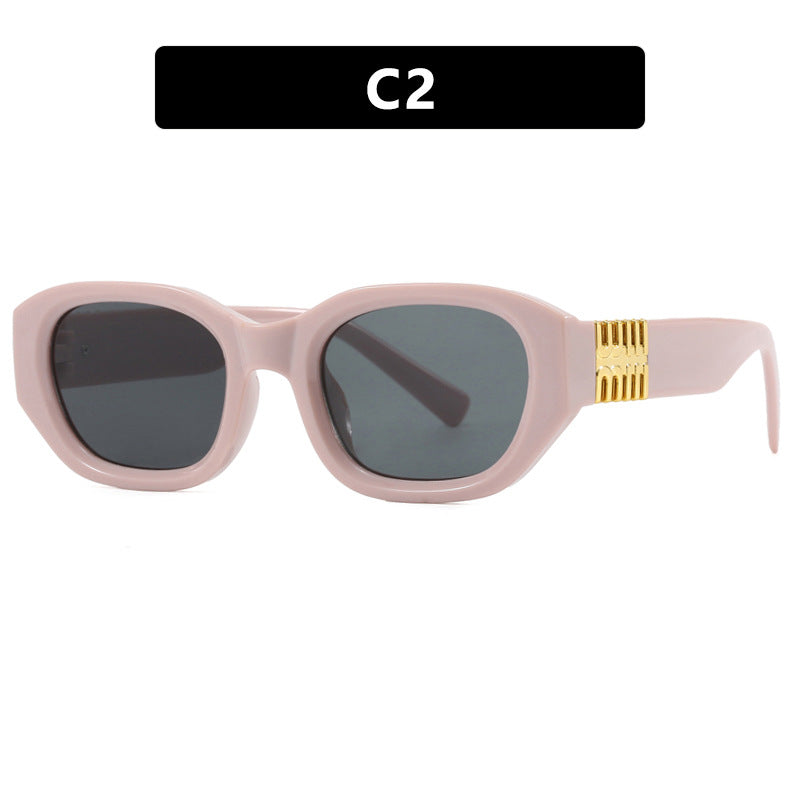Damen modische Sonnenbrille mit einzigartigem, geometrischem Design und eleganten Akzenten Karnz
