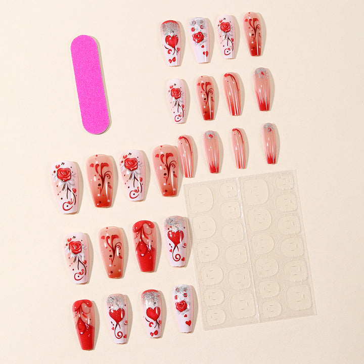 Romantisches Herz-Themen-Nagelkunst-Set Karnz