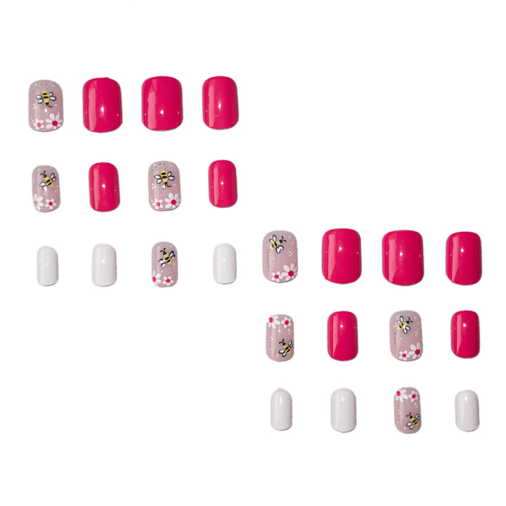 Künstlerisches florales bieneninspiriertes Nagelkunst-Set