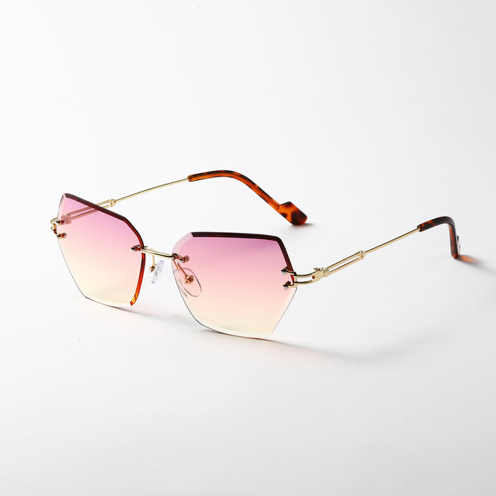 Damen moderne Sonnenbrille mit stilvollem sechseckigem Rahmen Karnz