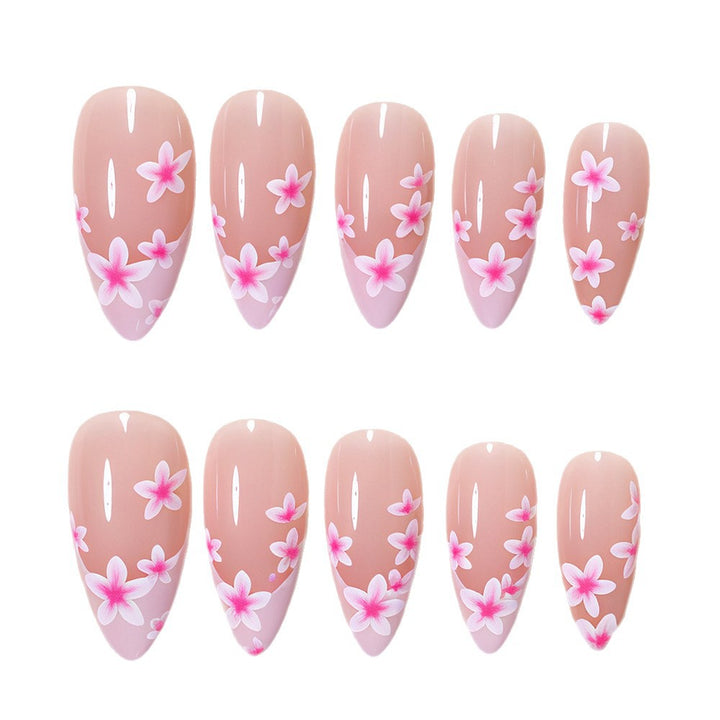 Floral Accent Stiletto Nagelkunst Set Karnz