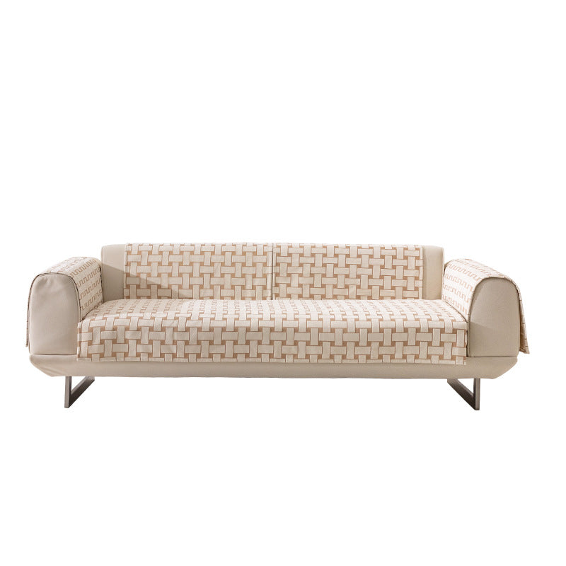 Dreisitzer-Sofa mit geometrischem Jacquard-Bezug und schlanken Metallfüßen Karnz