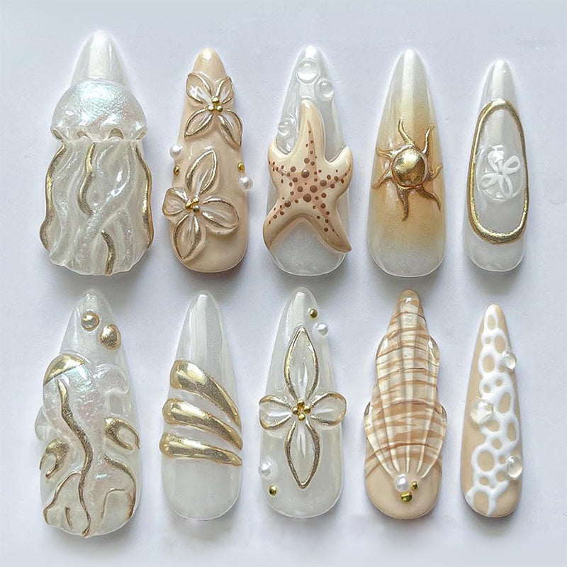 Romantisches Kuss-inspiriertes Press-On Nagelkunstset