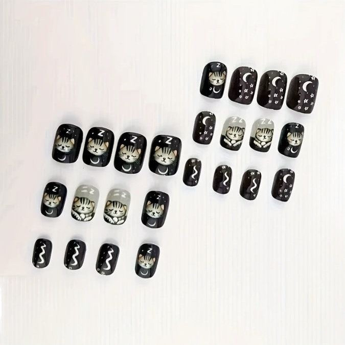 Verspielt Kätzchen-Themen Nagelkunst Karnz