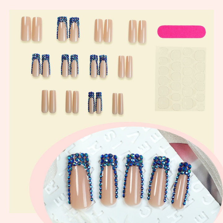 Designer Press-On Nagelset mit Strass-Akzenten Karnz
