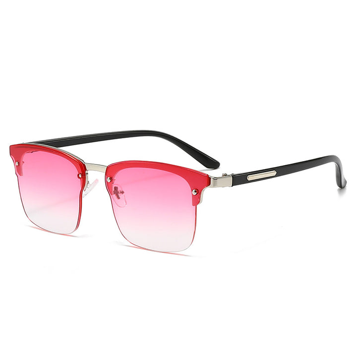Damen elegante quadratische Sonnenbrille mit metallischen Akzenten Karnz
