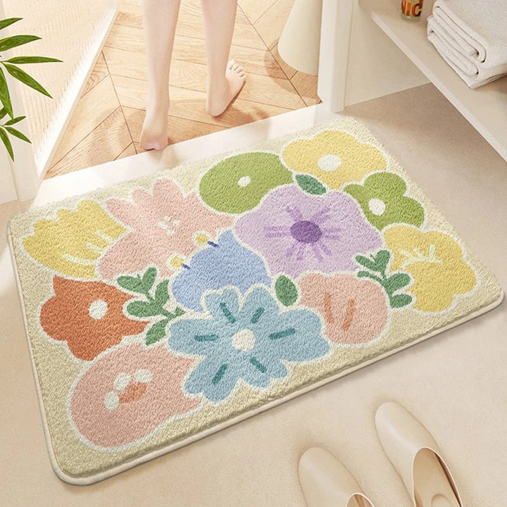 Dekorativer Floral-Badeteppich