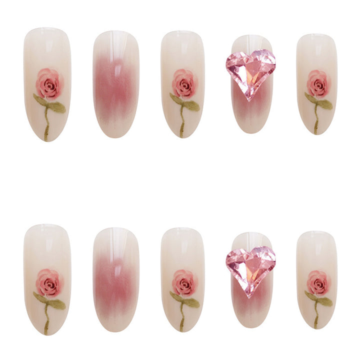 Künstlerisches Floral Press-On Nail Design Set