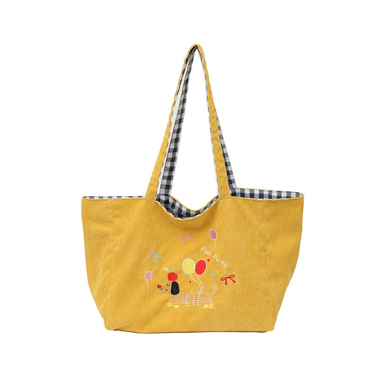 Baumwoll-Tasche mit Verspieltem Hundemotiv Karnz
