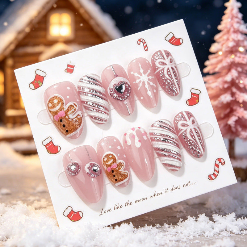 Festliche Lebkuchen Themen Druck-auf Nägel