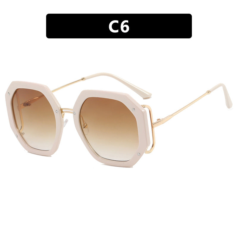 Damen stilvolle achtkantige Sonnenbrille mit UV-Schutz und elegantem Gestell Karnz