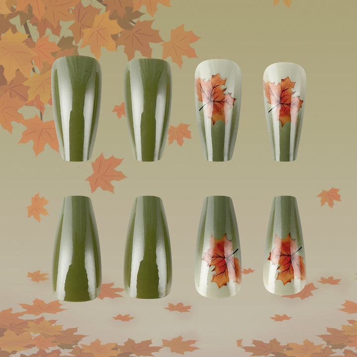 Herbstblatt-Themen Press-On Nagelkunst Karnz