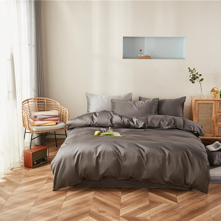 Premium Satin-Feel Bettwäsche- und Kissenbezug-Set mit verstecktem Reißverschluss