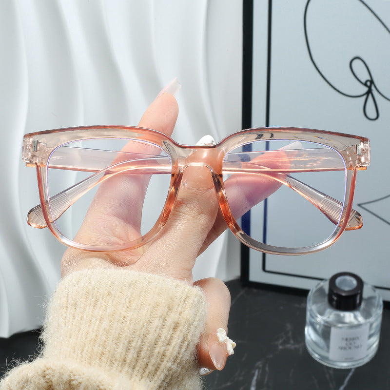 Damen modische rechteckige Brille mit blauen Gläsern Karnz