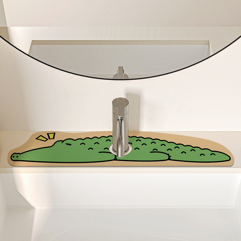 Novelty Dachshund-Shaped Absorbent Sink Counter Protector Mat