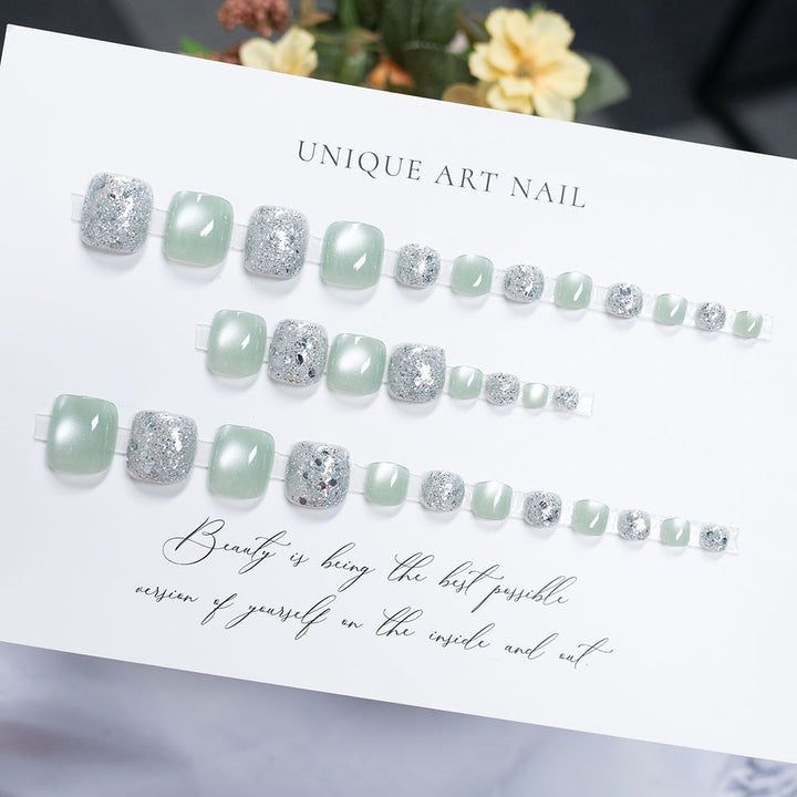 Rhinestone-beschichtete Pediküre Nagelkunst
