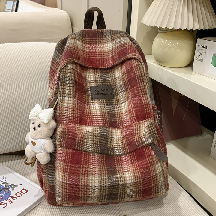 Gemütlicher Karomuster Rucksack Karnz