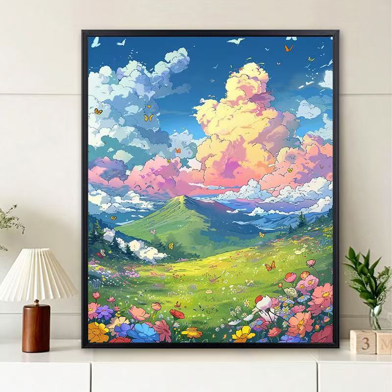 Träumende Landschaftsillustration Leinwandkunst Karnz