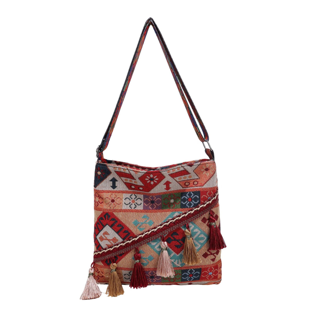 WoBohemian Stil Bestickte Schultertasche Karnz