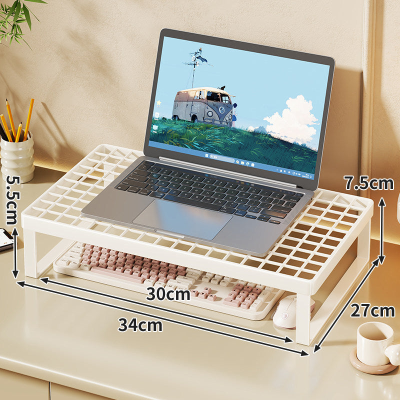 Erhöhter Mesh Laptop-Ständer mit Stauraum unter der Tastatur
