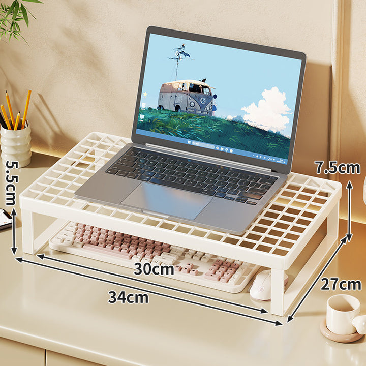 Erhöhter Mesh Laptop-Ständer mit Stauraum unter der Tastatur
