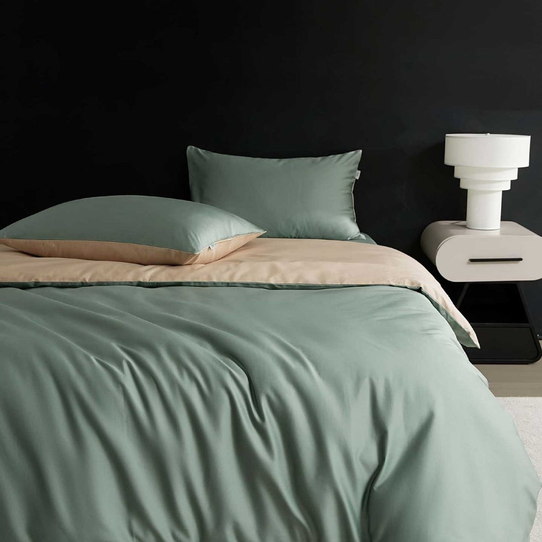 Wendbare Premium-Baumwollsatin-Bettgarnitur mit seidenweichem Finish
