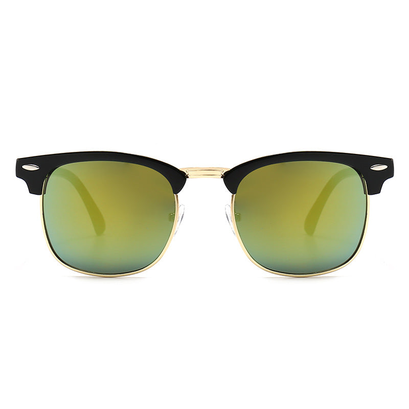 Damen modische Retro-Sonnenbrille mit metallischem Rahmen Karnz