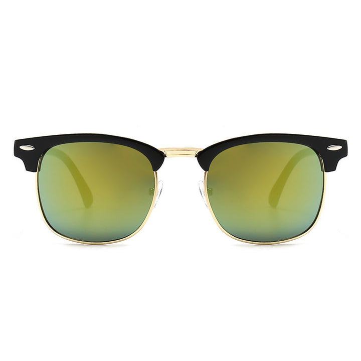 Damen modische Retro-Sonnenbrille mit metallischem Rahmen Karnz